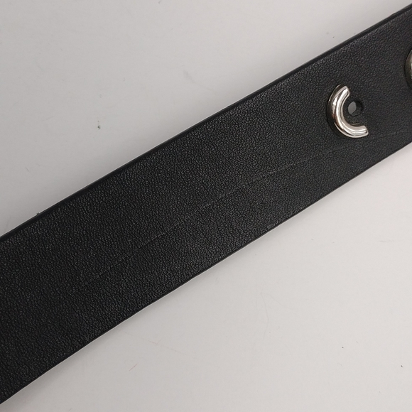 Black Leather Belt With Metal Accents - Picture 10 of 11